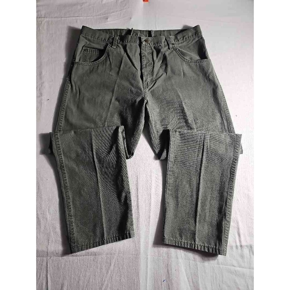 Wrangler Mens Gray Denim Jeans Cowboy Cut Straight Leg Size 36x32